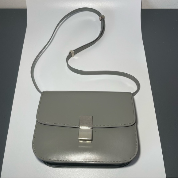 Celine Handbags - Celine Medium Classic Bag In Box Calfskin Gray